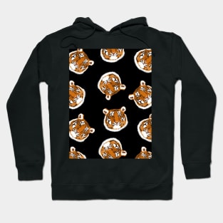 Tigers on a Black Background Hoodie